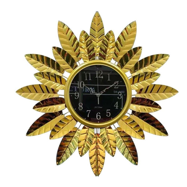 Decorative Abstract Design Metal Round Gold Frame Wall Clock 65 cm (Ctn Box 5 units)