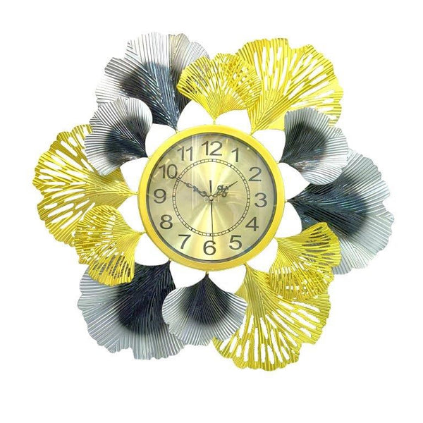 Decorative Abstract Design Metal Round Gold Frame Wall Clock 67 cm 67 cm  (Ctn Box 10 units)