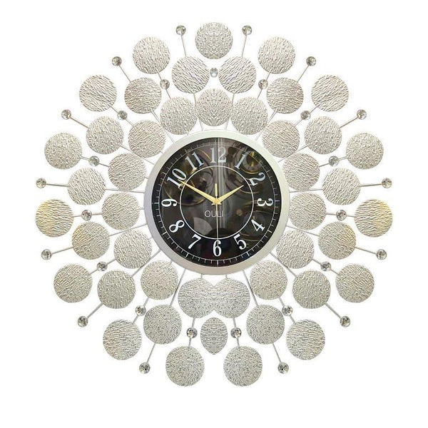Decorative Abstract Design Metal Round Gold Frame Wall Clock 67 cm 67 cm  (Ctn Box 10 units)
