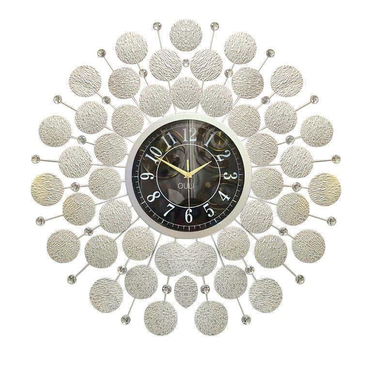 Decorative Abstract Design Metal Round Gold Frame Wall Clock 67 cm 67 cm  (Ctn Box 10 units)