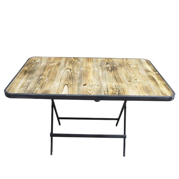 MDF Top Timber Pattern Round Portable Folding Table 120*80*70 cm (Ctn Box 2 units)