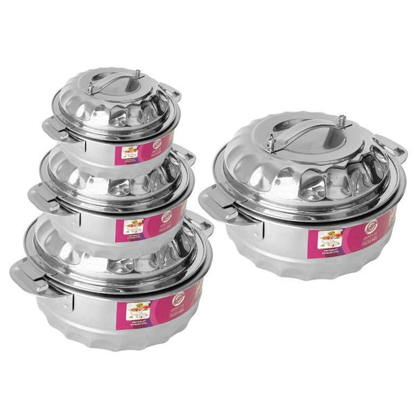 Stainless Steel Vacuum Insulated Hot Pot Food Warmer set of 4 Pcs 1/2/3/4L  (Ctn Box 8 units)