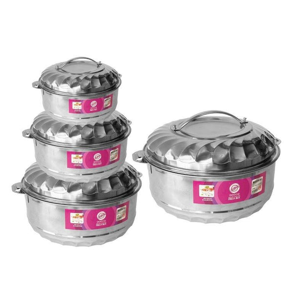 Stainless Steel Vacuum Insulated Hot Pot Food Warmer set of 4 Pcs 7.5/10/15/20L  (Ctn Box 2 units)