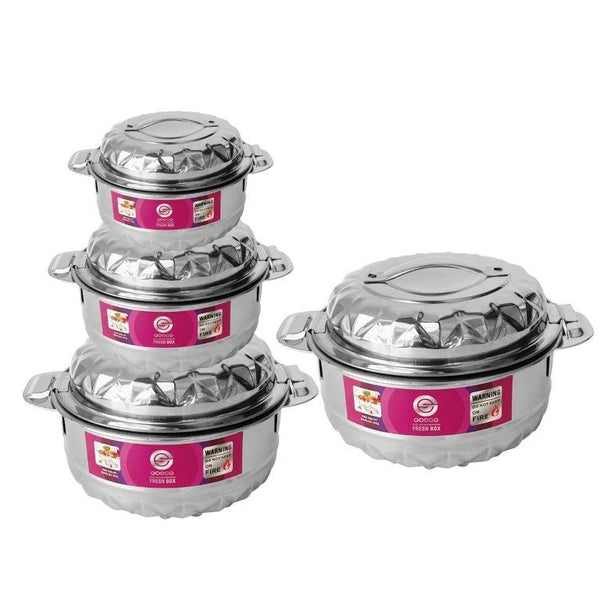 Stainless Steel Vacuum Insulated Hot Pot Food Warmer set of 4 Pcs 1/2/3/4L  (Ctn Box 8 units)