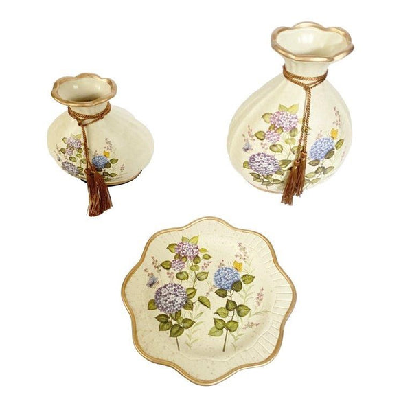 Home Decor Table Top Abstract Print Ceramic Vase Set of 3 Pcs 9*24/8.5*16/20 cm (Ctn Box 12 units)