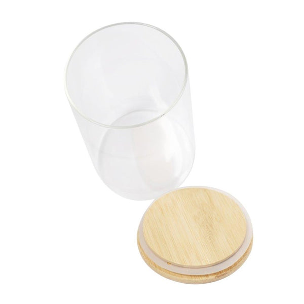 Airtight Bamboo Lid Glas Condiment Seasoning Jar 950 ml (Ctn Box 75 units)