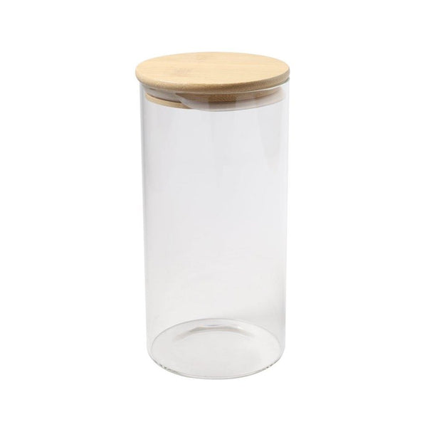 Airtight Bamboo Lid Glas Condiment Seasoning Jar 1300 ml (Ctn Box 50 units)