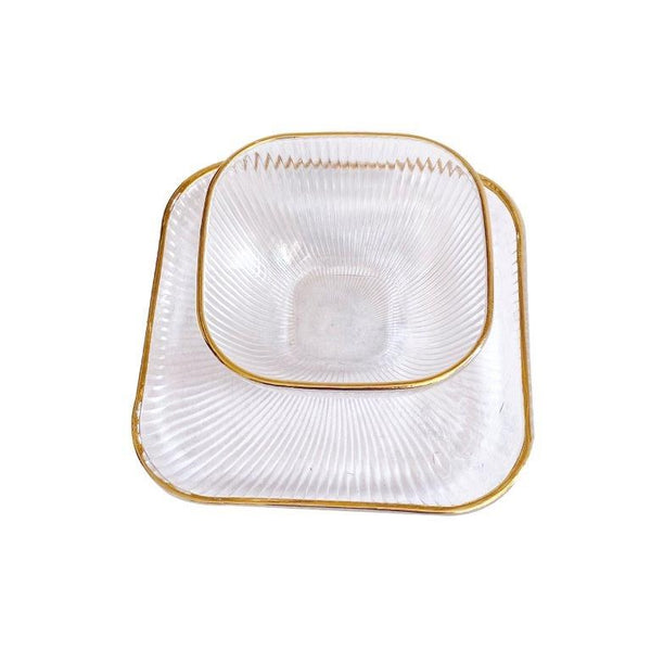 Crystal Glass Ice Cream and Dessert Bowl and Plate Set of 12 Pcs 10.5*5.2/15 cm (Ctn Box 6 units)