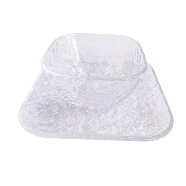 Crystal Glass Ice Cream and Dessert Bowl and Plate Set of 12 Pcs 10.5*5.2/15 cm (Ctn Box 6 units)