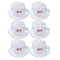 Premium Lead Free Glass Tea Cup with Saucer Set of 6 Pcs 8*6/13 cm (Ctn Box 8 units)