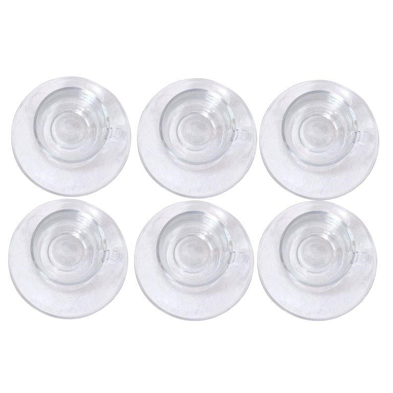 Premium Lead Free Glass Tea Cup with Saucer Set of 6 Pcs 7.5*6/12 cm (Ctn Box 8 units)