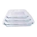 Heat Resistant Rectangle Glass Baking Dish Set of 3 Pcs 2.2/1.6/1L  (Ctn Box 4 units)