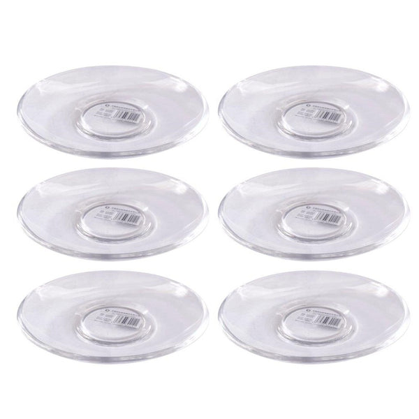 Premium lead Free Glass Saucer Plate Set of Set of 6 Pcs 13 cm  (Ctn Box 12 units)
