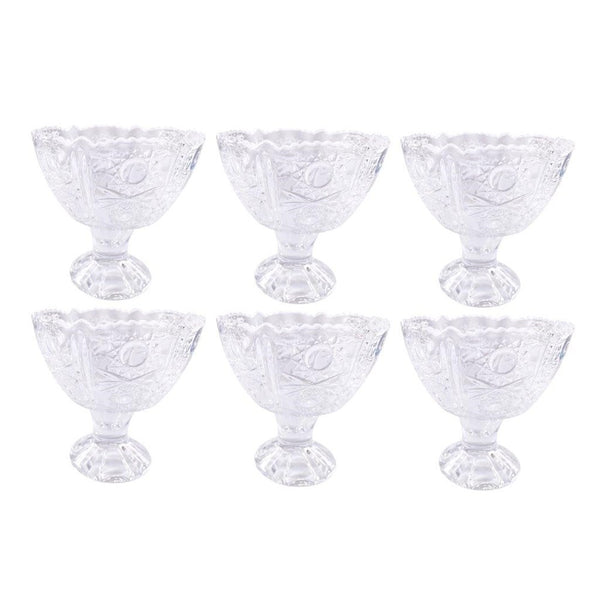 Crystal Cut Glass Ice Cream and Dessert Bowl Set of 2 Pcs 10.5*10.5 cm (Ctn Box 24 units)