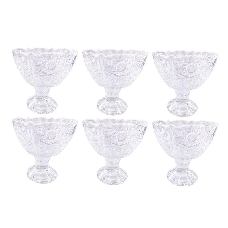 Crystal Cut Glass Ice Cream and Dessert Bowl Set of 2 Pcs 10.5*10.5 cm (Ctn Box 24 units)