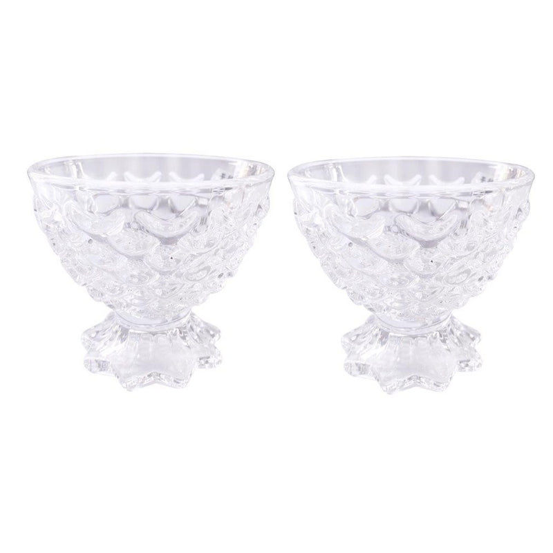 Crystal Cut Glass Ice Cream and Dessert Bowl Set of 2 Pcs 10.5*10.5 cm  (Ctn Box 24 units)