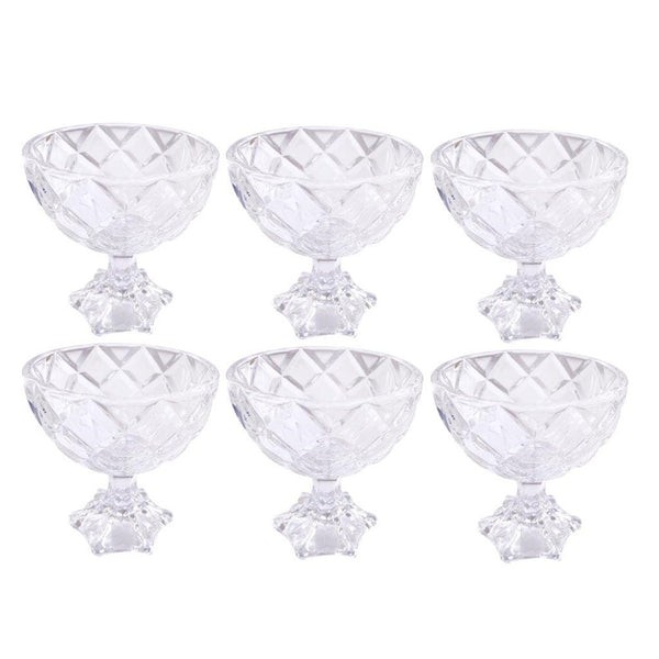 Crystal Cut Glass Ice Cream and Dessert Bowl Set of 6 Pcs 155 ml (Ctn Box 12 units)