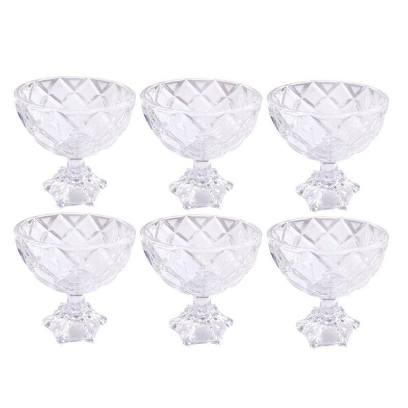 Crystal Cut Glass Ice Cream and Dessert Bowl Set of 6 Pcs 155 ml (Ctn Box 12 units)