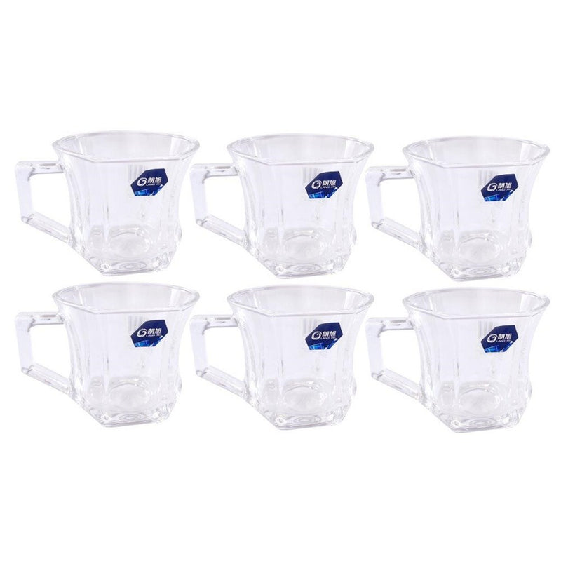 Premium Lead Free Glass Tea Cup Set of 6 Pcs 180 ml  (Ctn Box 12 units)