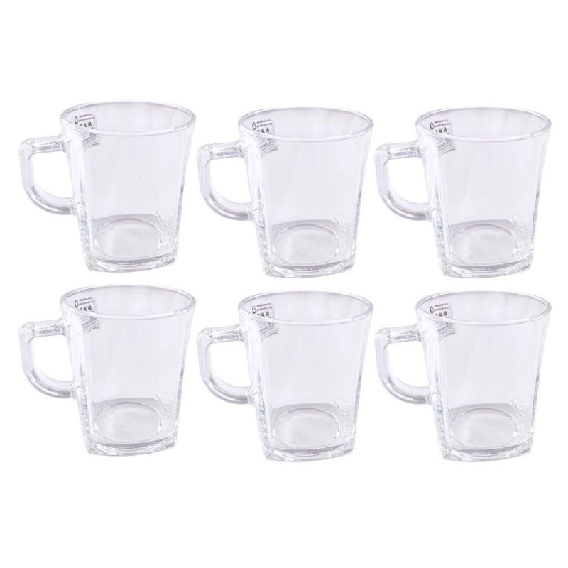 Premium Lead Free Glass Tea Cup Set of 6 Pcs 268 ml  (Ctn Box 12 units)