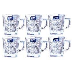 Premium Lead Free Glass Tea Cup Set of 6 Pcs 268 ml (Ctn Box 12 units)