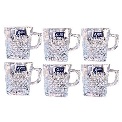 Premium Lead Free Glass Tea Cup Set of 6 Pcs 268 ml (Ctn Box 12 units)
