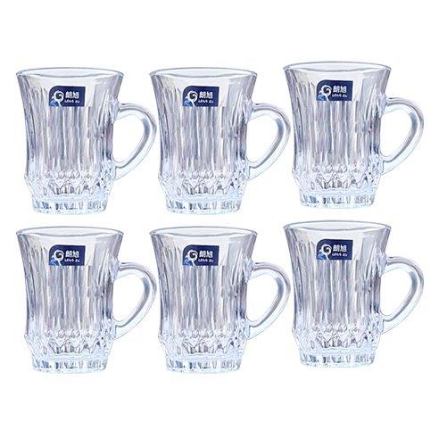 Premium Lead Free Glass Tea Cup Set of 6 Pcs 200 ml (Ctn Box 12 units)
