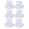 Premium Lead Free Glass Tea Cup with Saucer Set of 6 Pcs 6.5*8.5/12*2.5 cm (Ctn Box 8 units)