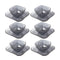 Crystal Glass Ice Cream and Dessert Bowl with Saucer Set of 12 Pcs 10*6.5/15.5*1.5 cm (Ctn Box 6 units)