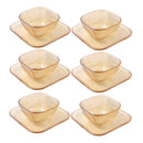 Crystal Glass Ice Cream and Dessert Bowl with Saucer Set of 12 Pcs 10*6.5/15.5*1.5 cm (Ctn Box 6 units)