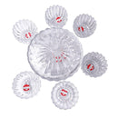 Crystal Cut Glass Ice Cream and Dessert Bowl Set of 7 Pcs 1100+1300 ml  (Ctn Box 6 units)
