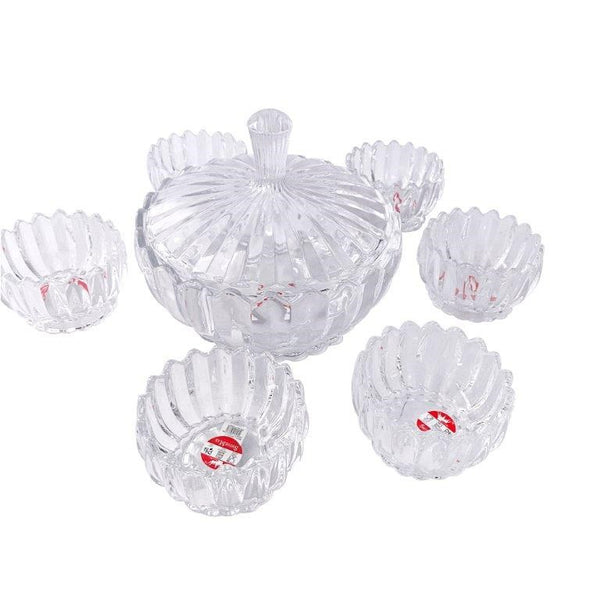 Crystal Cut Glass Ice Cream and Dessert Bowl Set of 6 Pcs 1100+1300 ml  (Ctn Box 6 units)