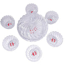 Crystal Cut Glass Ice Cream and Dessert Bowl Set of 7 Pcs 1100+1300 ml  (Ctn Box 6 units)