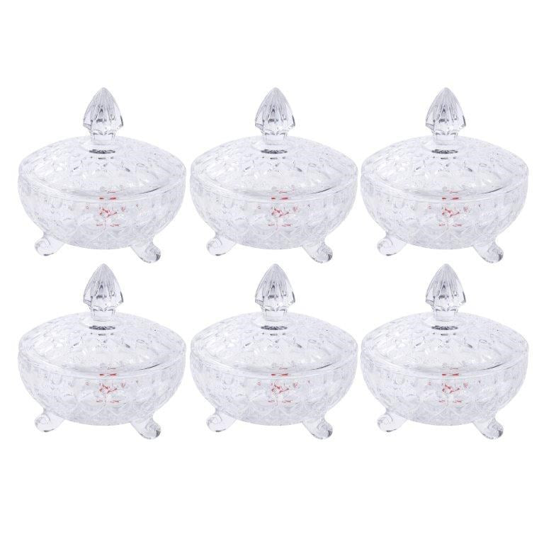 Crystal Glass Ice Cream and Dessert Bowl Set of 7 Pcs 220ML/17.5*18 cm (Ctn Box 6 units)
