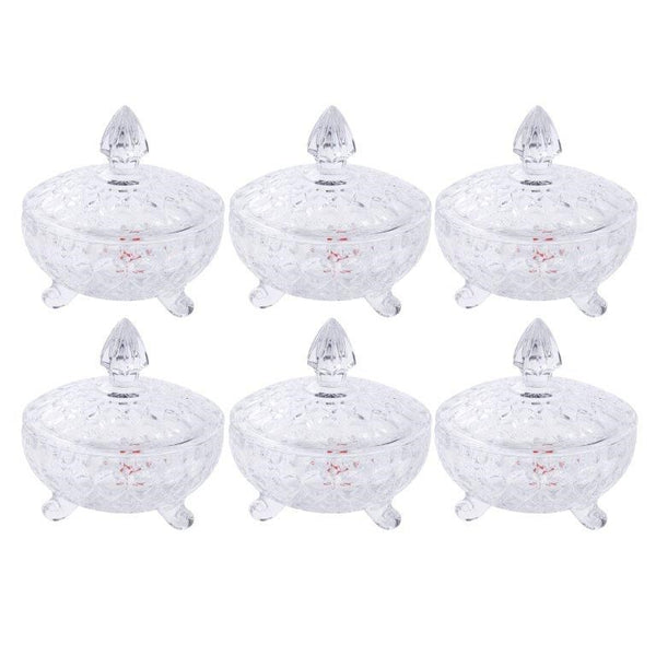 Crystal Glass Ice Cream and Dessert Bowl Set of 7 Pcs 220ML/17.5*18 cm (Ctn Box 6 units)