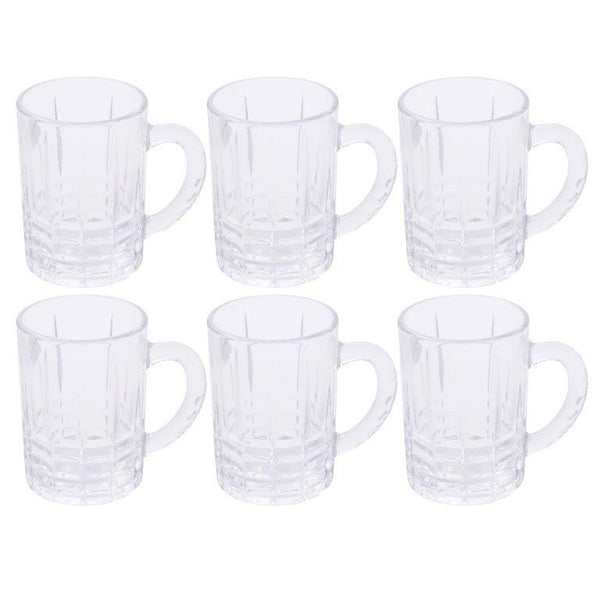 Premium Lead Free Glass Mug Tumblers Set of 6 Pcs 200ML  (Ctn Box 12 units)