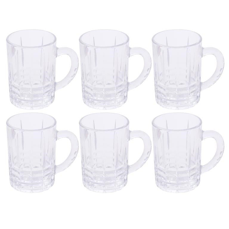 Premium Lead Free Glass Mug Tumblers Set of 6 Pcs 200ML  (Ctn Box 12 units)