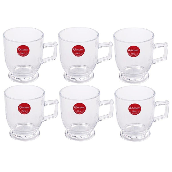 Premium Lead Free Glass Tea Cup Set of 6 Pcs 164 ml (Ctn Box 12 units)
