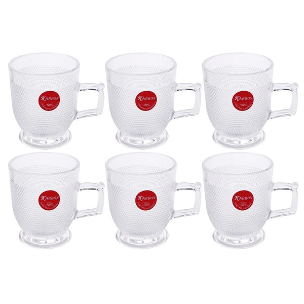 Premium Lead Free Glass Tea Cup Set of 6 Pcs 164 ml (Ctn Box 12 units)