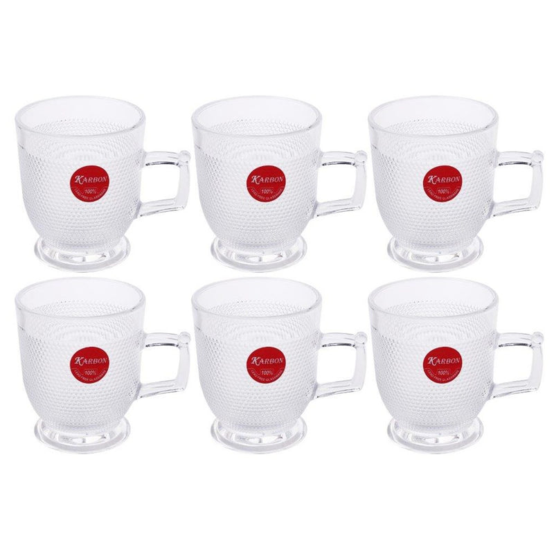 Premium Lead Free Glass Tea Cup Set of 6 Pcs 164 ml (Ctn Box 12 units)