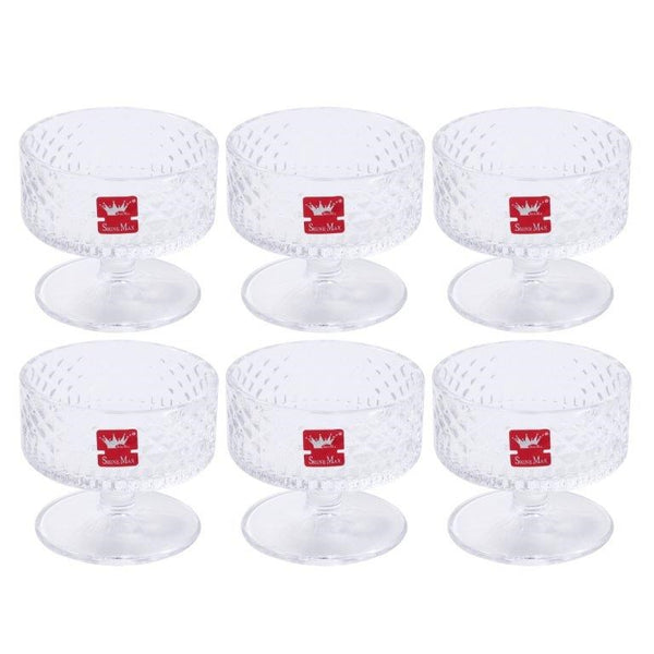 Crystal Glass Ice Cream and Dessert Bowl Set of 6 Pcs 180 ml  (Ctn Box 12 units)