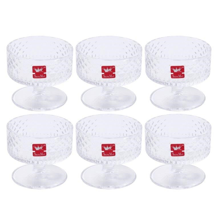 Crystal Glass Ice Cream and Dessert Bowl Set of 6 Pcs 180 ml  (Ctn Box 12 units)