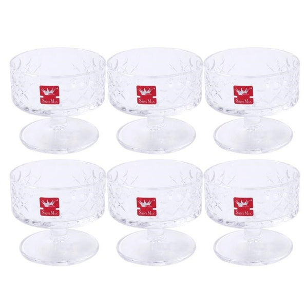 Crystal Glass Ice Cream and Dessert Bowl Set of 6 Pcs 180 ml  (Ctn Box 12 units)