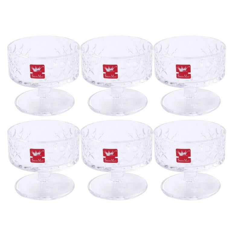 Crystal Glass Ice Cream and Dessert Bowl Set of 6 Pcs 180 ml  (Ctn Box 12 units)