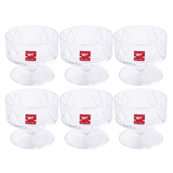 Crystal Glass Ice Cream and Dessert Bowl Set of 6 Pcs 180 ml  (Ctn Box 12 units)