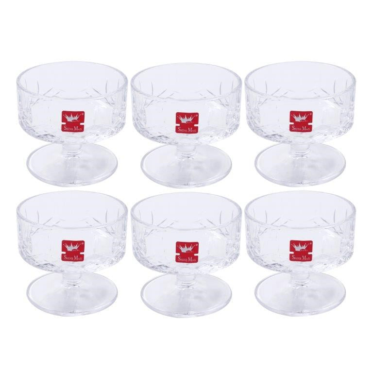 Crystal Glass Ice Cream and Dessert Bowl Set of 6 Pcs 180 ml  (Ctn Box 12 units)
