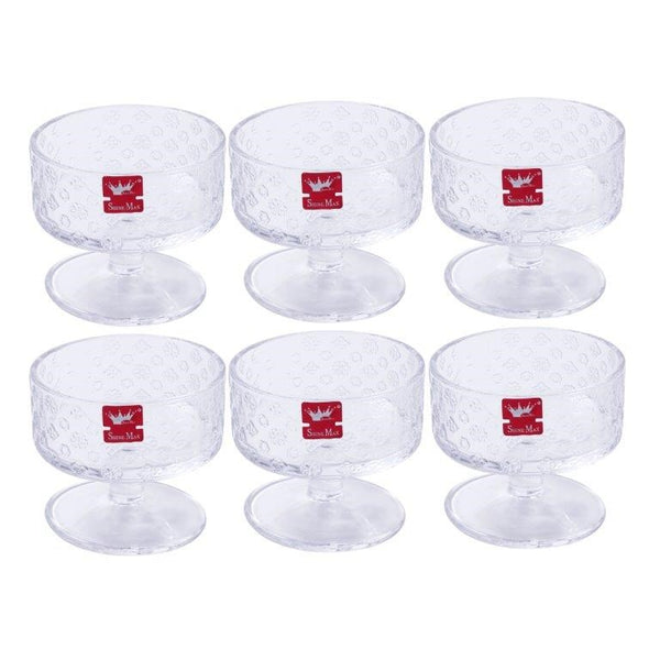 Crystal Glass Ice Cream and Dessert Bowl Set of 6 Pcs 180 ml  (Ctn Box 12 units)