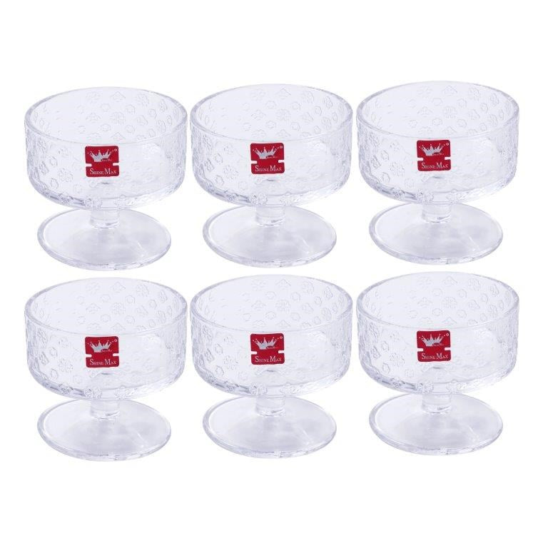 Crystal Glass Ice Cream and Dessert Bowl Set of 6 Pcs 180 ml  (Ctn Box 12 units)