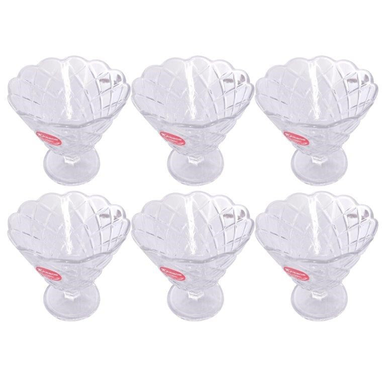 Crystal Glass Ice Cream and Dessert Bowl Set of 6 Pcs  160 ml  (Ctn Box 12 units)