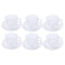 Premium Clear Glass Tea cup with Saucer Set of 6 Pcs 15/220 ml  (Ctn Box 8 units)